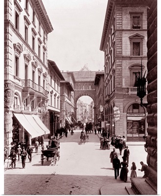 Firenze (Florence, Italy) The Via Strozzi, 1890