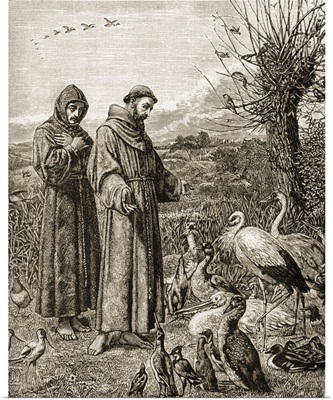 Founder Of The Franciscan Order. St. Francis Preaching To The Birds