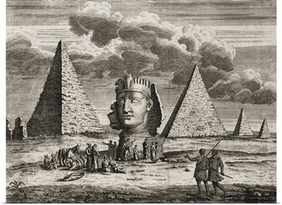Giza, Egypt, Pyramids And Sphinx As Imagined By 18th Century Artist