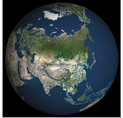 Globe Asia, True Colour Satellite Image, Earth