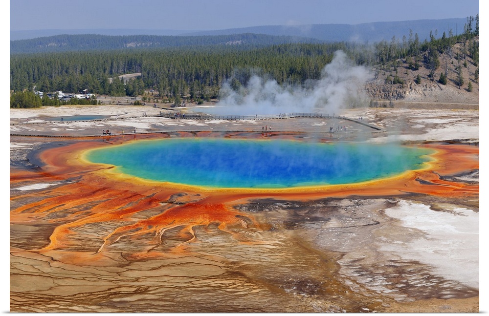 Grand Prismatic Spring at Midway Geyser Basin, Yellowstone National Park, Teton County, Wyoming