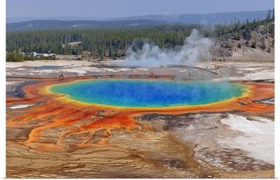 Grand Prismatic Spring At Midway Geyser Basin, Yellowstone National Park, Wyoming