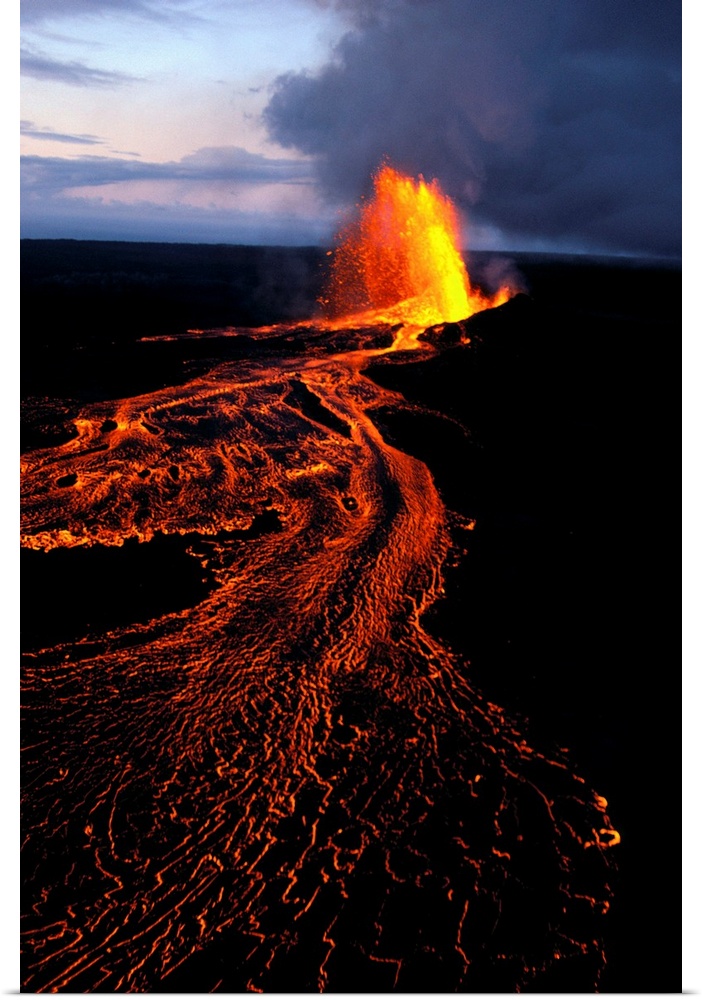 Poster Print Wall Art entitled Hawaii, Big Island, Kilauea Volcano ...