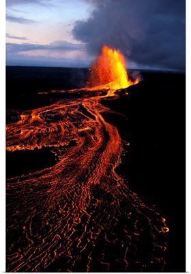 Hawaii, Big Island, Kilauea Volcano Eruption, River Of Lava
