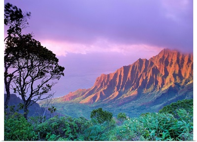 Hawaii, Kauai, Na Pali Coast, Kalalau Valley, Kaaalahina Ridge