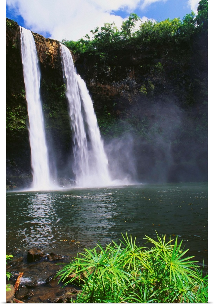Hawaii, Kauai, Wailua State Park, Three Waterfalls