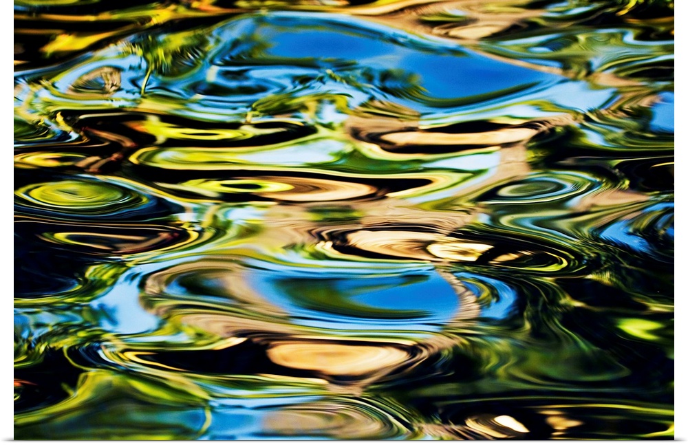 Hawaii, Maui, Abstract View Of Colorful Reflections On Calm Water