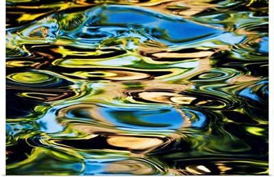 Hawaii, Maui, Abstract View Of Colorful Reflections On Calm Water