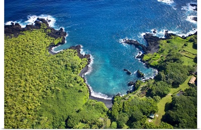 Hawaii, Maui, Aerial Of Waianapanapa State Park