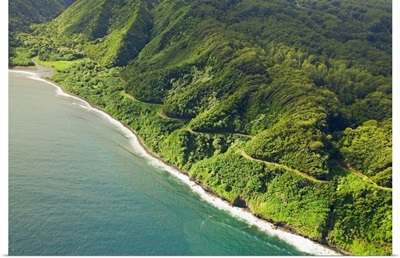 Hawaii, Maui, Aerial View Of The Road To Hana