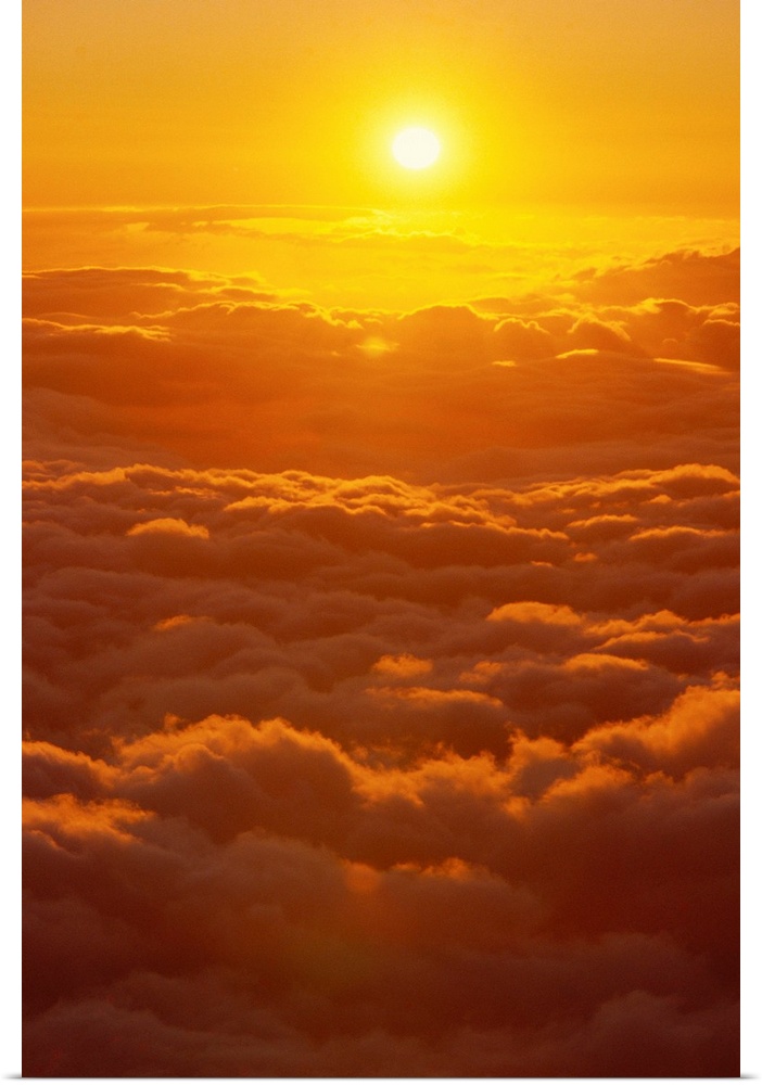 Hawaii, Maui, Haleakala, Tropical Sunset From Above Clouds