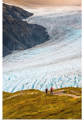 Hiking down the Harding Icefield Trail, Kenai Fjords National Park, Alaska