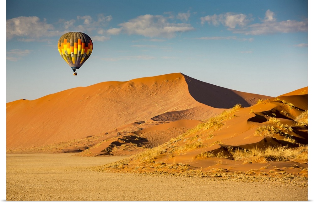 Hot air balloon ride over the red sand dunes of Sossusvlei in Namibia; Sossusvlei, Hardap Region, Namibia