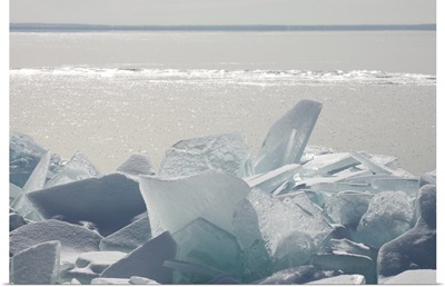 Ice Chunks On The Shores Of Lake Superior; Ontario, Canada