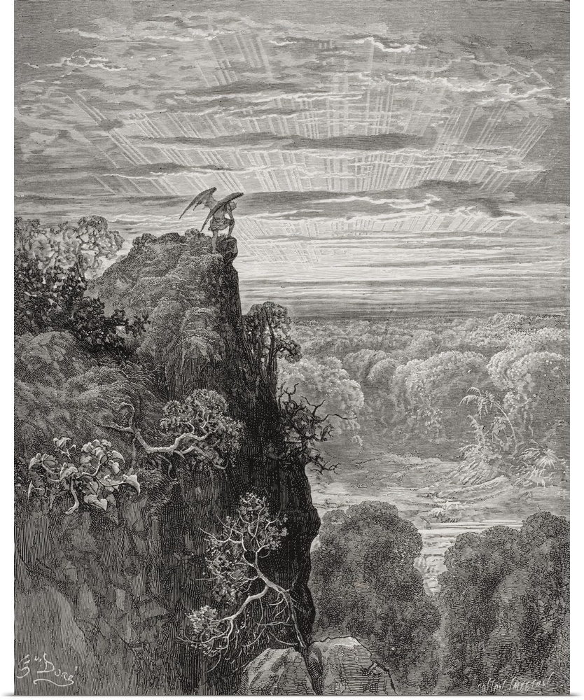 Illustration By Gustave Dore, 1832-1883, French Artist And Illustrator, or Paradise Lost By John Milton, Book IV, Lines 17...