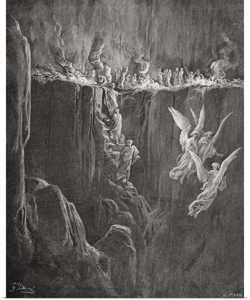 Illustration For Purgatorio By Dante Alighieri, Canto XXV, Lines 107 To 110, By Gustave Dore, 1832-1883, French Artist And...