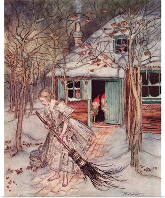 Illustration From Grimm's Fairy Tale, The Three Little Men In The Wood