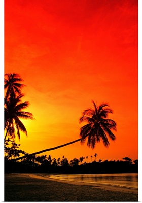 Indonesia, Bintan Island Resort, Beach At Sunset