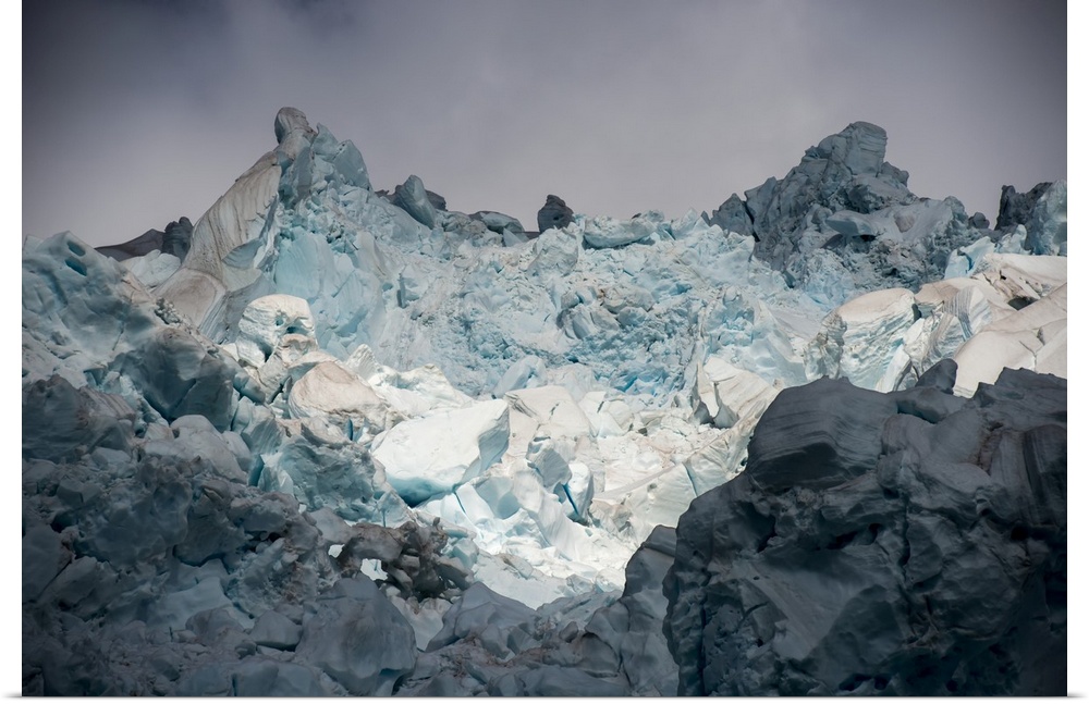 Jagged mountain of packed ice on South Georgia Island South Georgia, Antarctica