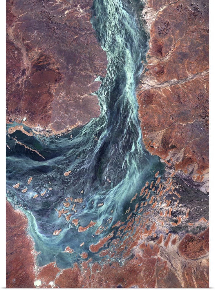 Lake Yamma, Queensland, Australia, True Colour Satellite Image. The Lake Yamma is a salted lake located in a semi-arid are...