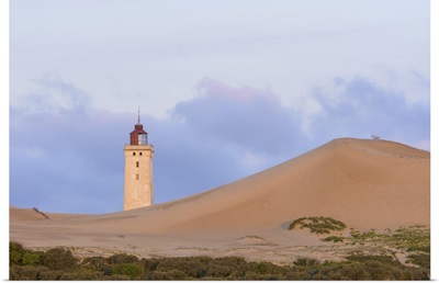 Lighthouse And Dunes At Dawn, Rubjerg Knude, Lokken, North Jutland, Denmark