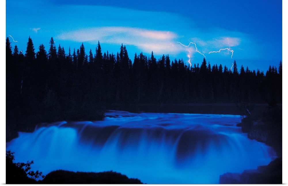 Lightning Over Pisew Falls, Manitoba, Canada