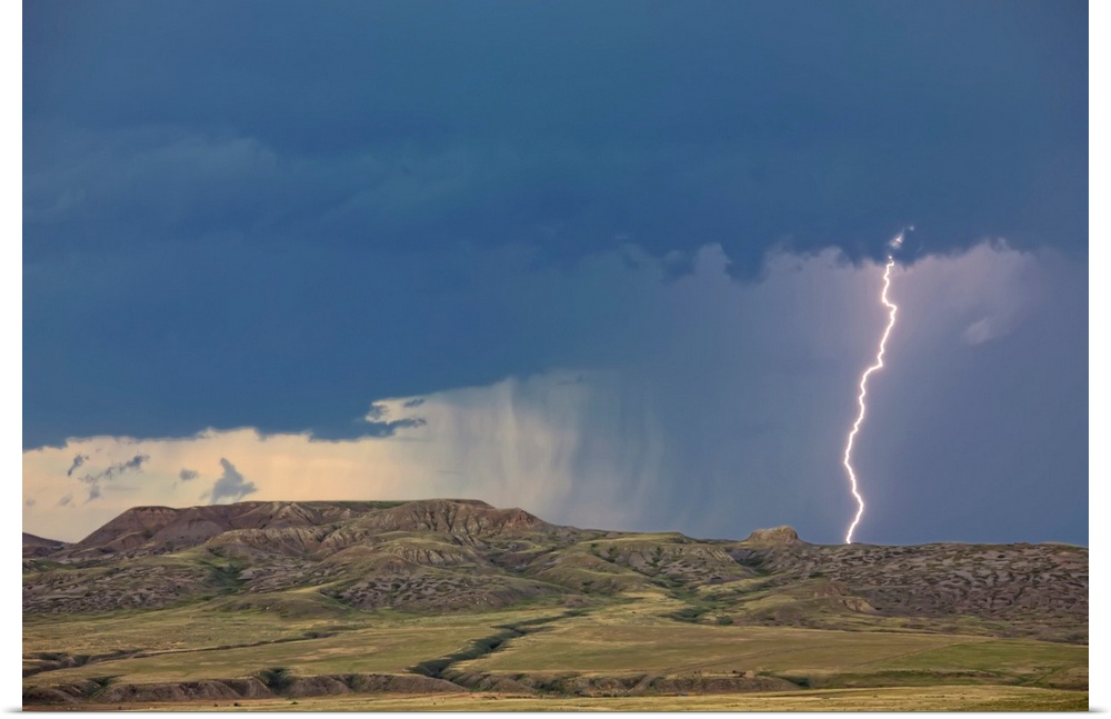 Lightning Striking Over 70 Mile Butte, Saskatchewan, Canada
