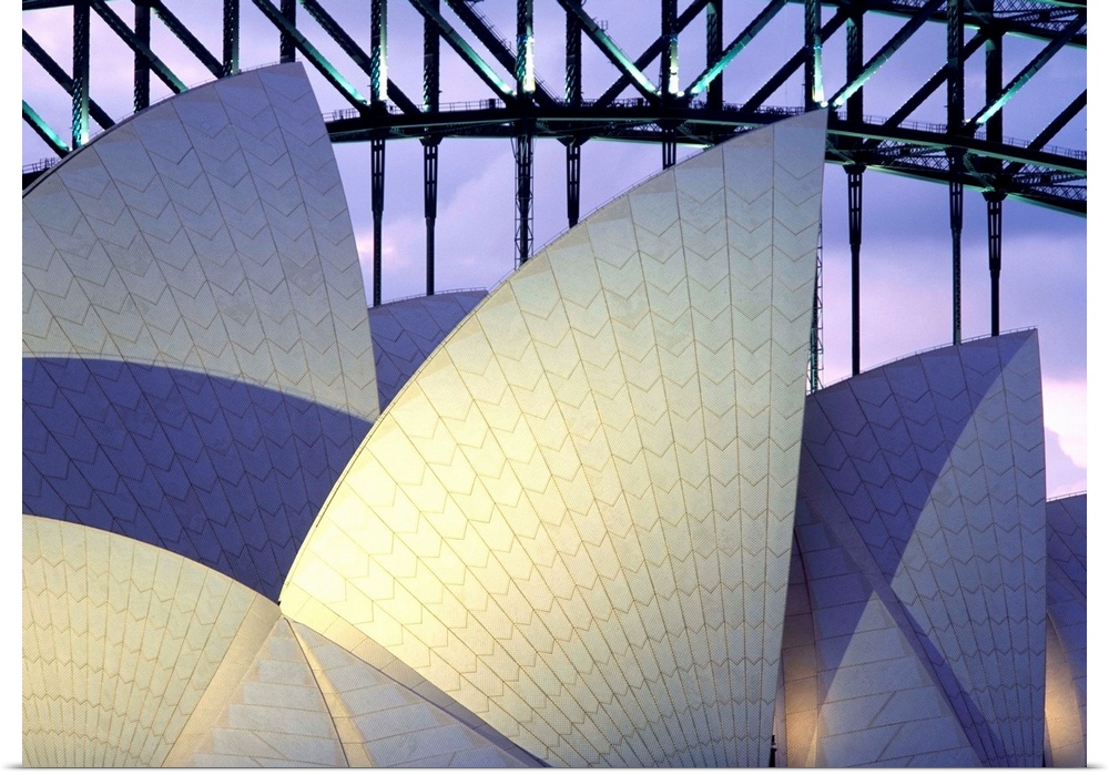 Looking Over The Opera House To The Sydney Harbor Bridge, Close Up