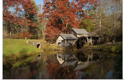 Mabry Mill And Pond In Autumn, Mabry Mill, Meadows Of Dan, Virginia