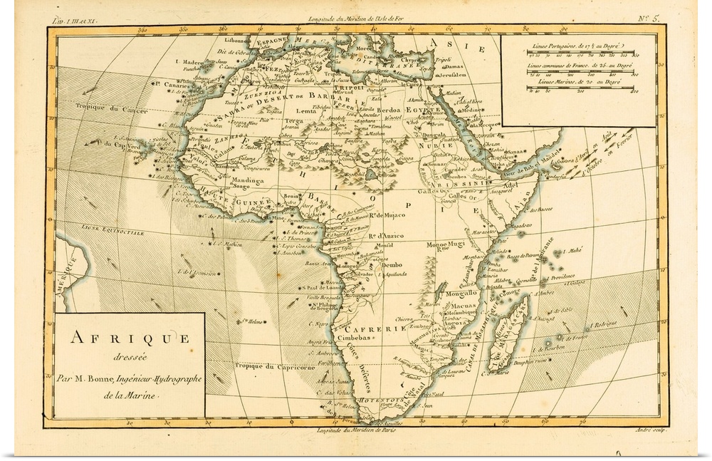Map Of Africa, Circa. 1760. From "Atlas De Toutes Les Parties Connues Du Globe Terrestre,"? By Cartographer Rigobert Bonne...