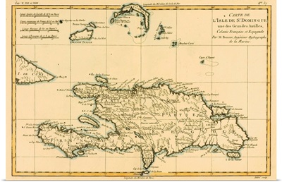 Map Of The Dominican Republic, Circa 1760