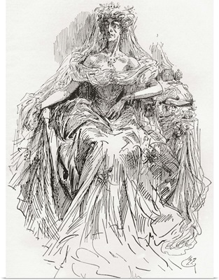 Miss Havisham. Illustration for the Charles Dickens novel Great Expectations 1910