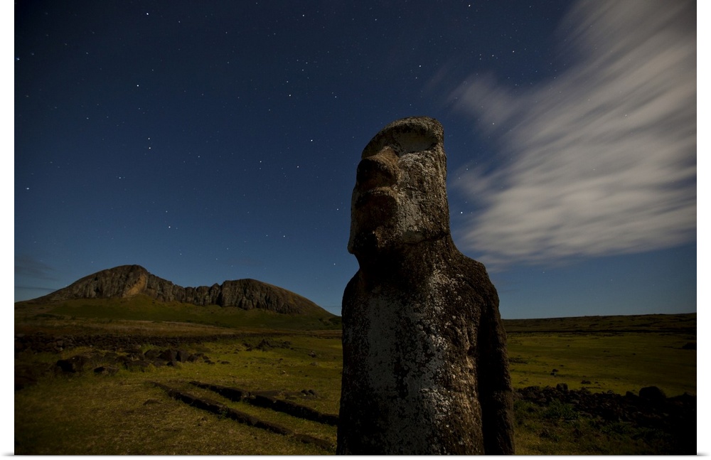 One of the Moai on Easter Island at Tongariki site, Chile, Easter Island, Isla de Pascua, Chile