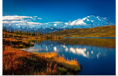 Mount Denali Reflects On Wonder Lake, Denali National Park And Preserve, Alaska
