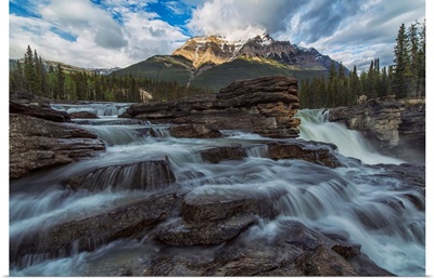 Mount Fryatt with Athabasca Falls, Jasper National Park, Alberta, Canada