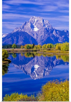 Mount Moran Reflected In Snake River, Grand Teton National Park, Wyoming