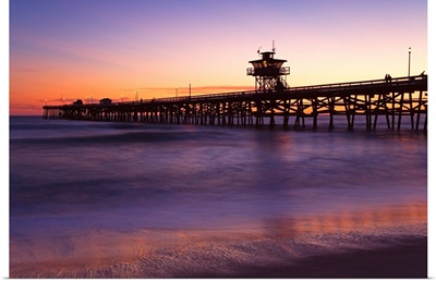 Municipal Pier At Sunset; San Clemente, California