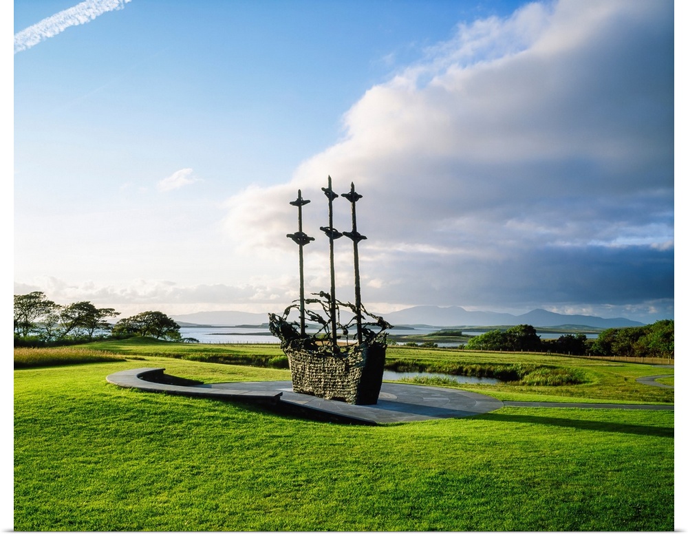 National Famine Memorial, 'coffin Ship', Westport, Croagh Patrick, Co Mayo, Ireland.