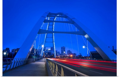 Night Shot Of The New Walterdale Bridge, Edmonton, Alberta, Canada