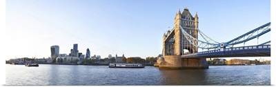 Panoramic View Of Tower Bridge From Canary Wharf
