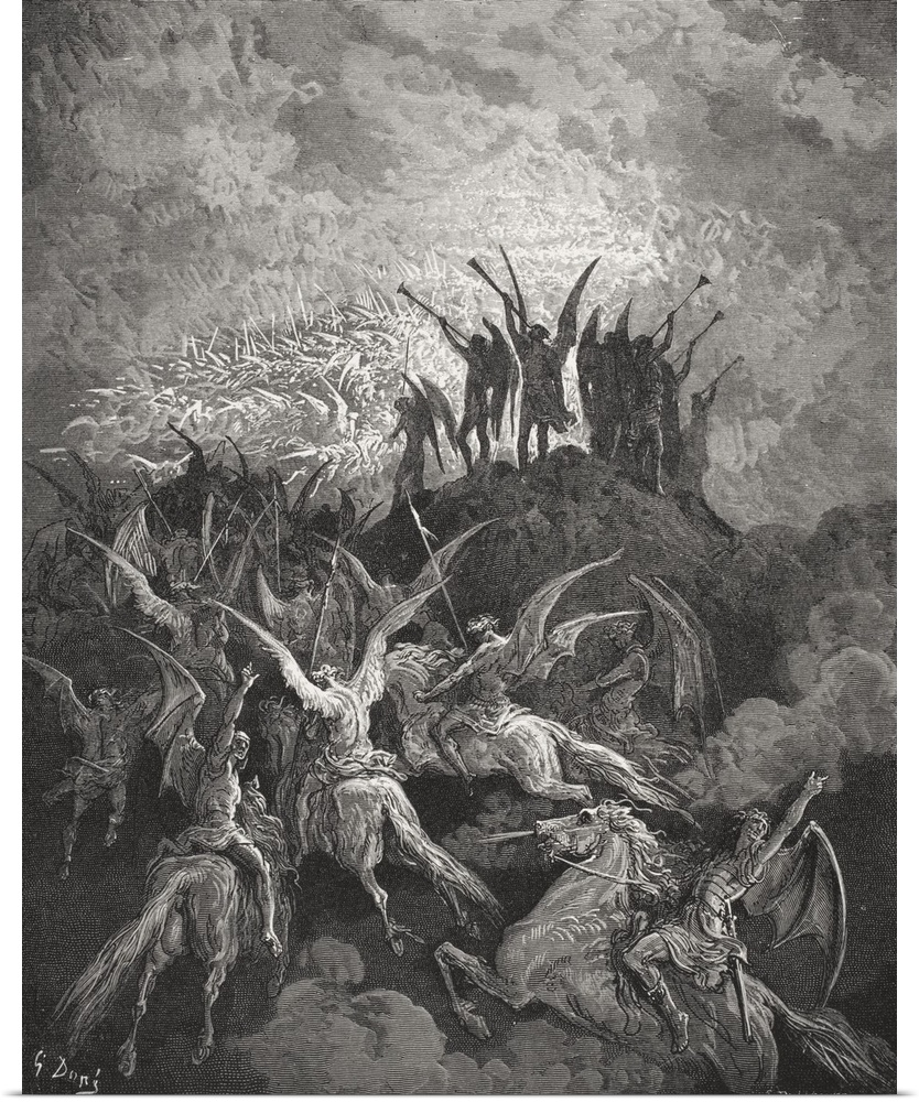Engraving By Gustave Dore, 1832-1883, French Artist And Illustrator, For Paradise Lost By John Milton, Book I, Lines 757 T...