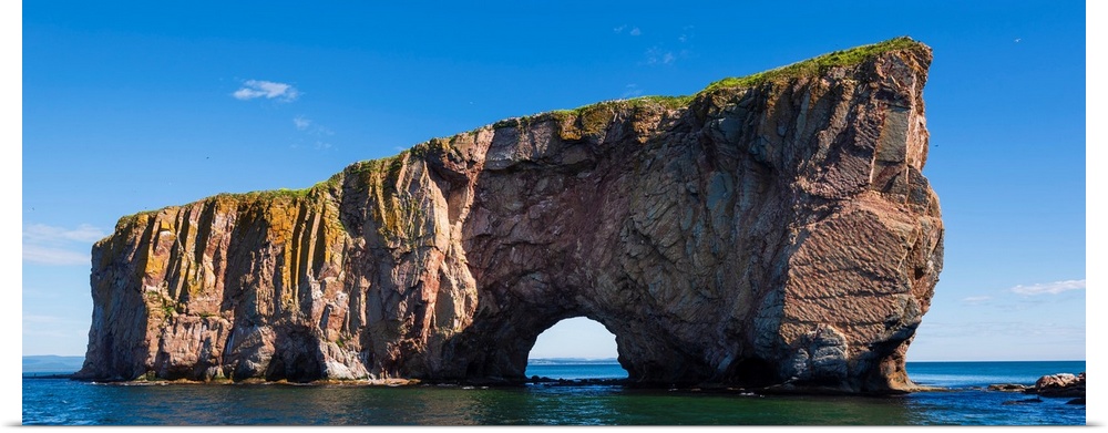 Perce Rock in the Gulf of Saint Lawrence, Bonaventure Island and Perce Rock National Park, Perce, Quebec, Canada