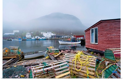 Petty Harbour In Fog, Newfoundland, Canada