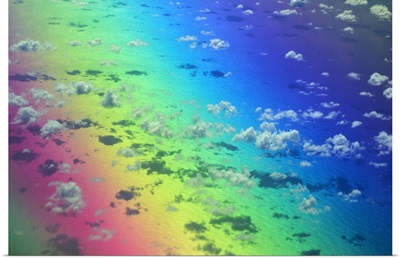 Polarized Rainbow And Aerial Of Clouds Over The Ocean