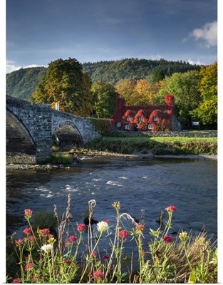 Pont Fawr With Tu Hwnt I'r Bont And The River Conwy At Llanrwst In Snowdonia