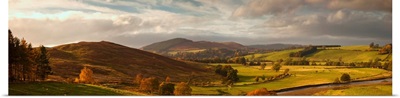 Road Winding Through Autumn Landscape; Scottish Borders, Scotland