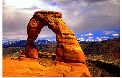 Rock Arch At Sunset, Arches National Park, Moab, Utah
