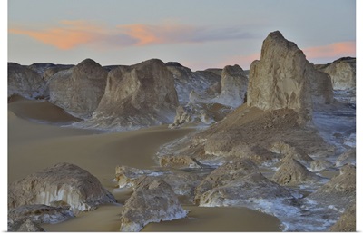 Rock Formations At Dusk In White Desert, Sahara Desert, New Valley Governorate, Egypt