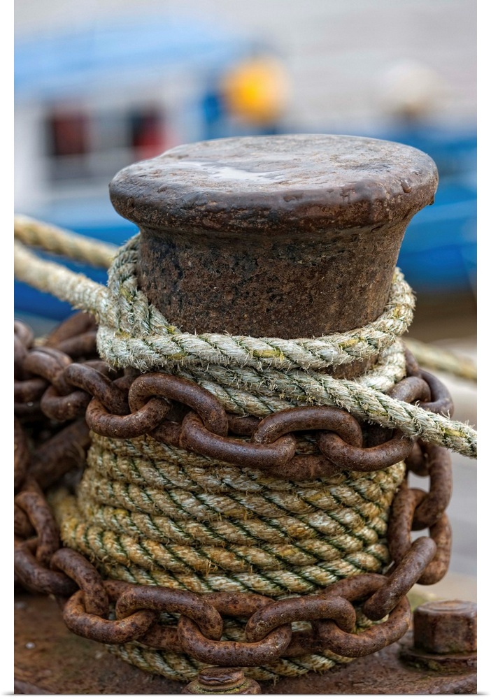 Rope And Chain On Post