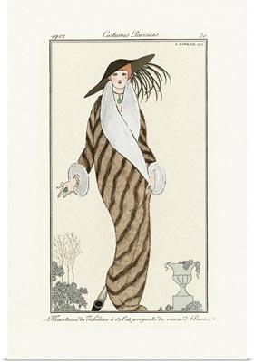 Sable Coat, Journal Des Dames Et Des Modes, By French Illustrator George Barbier